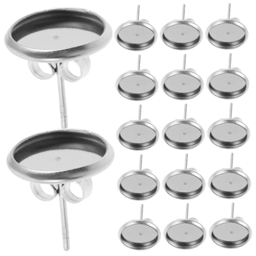 OSALADI 20 Stück Ohrringschweißnadelbecken Wohnung Flaches Schmucktablett runden Ohrstecker Basis Einstellung Ohreinfassungsfach Ohrring leere Lünette Metall Silver OSALADI 20 Stück Ohrringschweißnadelbecken Wohnung Flaches Schmucktablett runden Ohrstecker Basis Einstellung Ohreinfassungsfach Ohrring leere Lünette Metall Silver von OSALADI