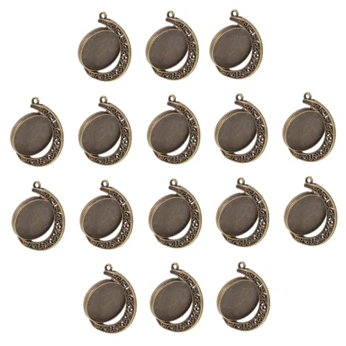OSALADI 20 Stück Schmuckzubehör Aus Legierung Blanke Lünette Mond Anhänger Tablett Hängende Anhänger Tabletts Schmuck Finde Lünette Schmuckherstellungs Tablett Runde Lünette von OSALADI