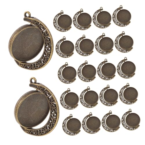 OSALADI 20 Stück Schmuckzubehör Aus Legierung Mond Anhänger Tablett Hängende Anhänger Tabletts Leere Lünette Anhänger Schmuckfund Lünette Schmuckherstellungs Tablett Cabochons von OSALADI