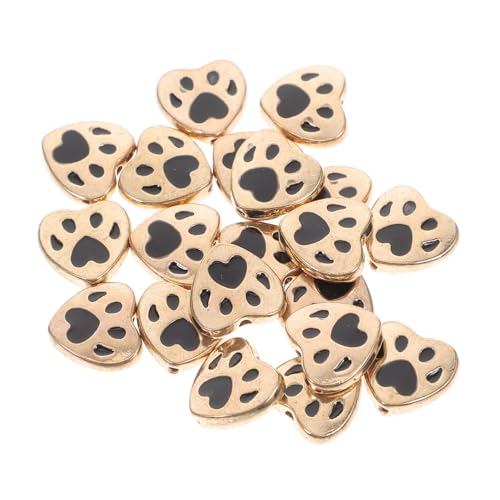 OSALADI 20 Stück Schmuckzubehör Pfotenohrringe für Hunde und Katzen Perlenanhänger für Armbänder Kettenhalskette für Anhänger Goldene Katzen-Ohrstecker Kugelkette Zinklegierung Black von OSALADI