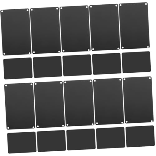 OSALADI 20 Stück Teiliges Aluminium Metallschild Schwarz Beidseitig Abgerundet DIY Gravierbare Namensschilder Vielseitig Nutzbare Türschilder mit Löchern für Hotel und Innen Außenbereich von OSALADI