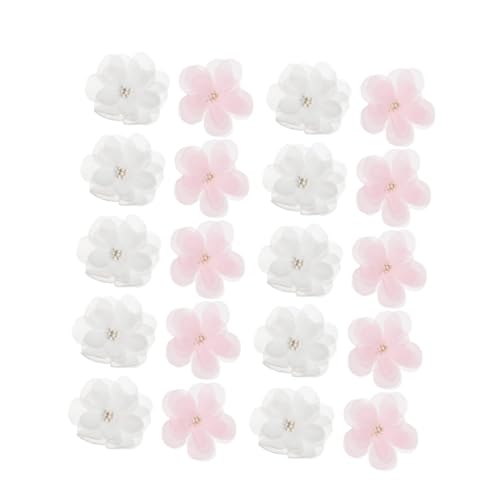 OSALADI 20 Stück Teiliges Bestickte Fünfblüten Patches Weiß DIY Kleidung Aufnäher zum Aufnähen Vielseitige Stoffblumen Applikationen für Mode Taschen und Handarbeiten von OSALADI