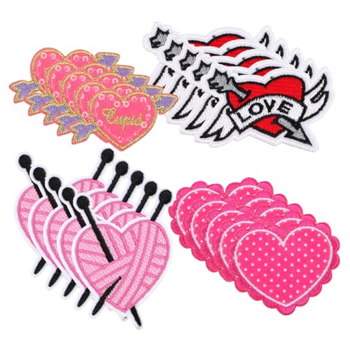 OSALADI 20 Stück Teiliges Bestickte Herz Patches zum Aufbügeln und Annähen Langlebige Textil Applikationen für Kleidung Rucksäcke Taschen Jacken Einfache DIY Dekoration und Reparatur von OSALADI