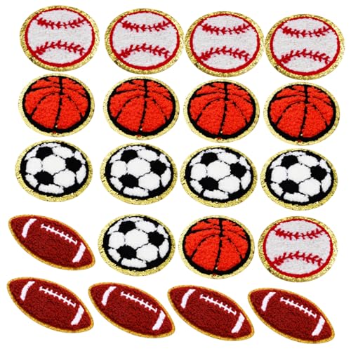 OSALADI 20 Stück Teiliges Iron Bügelbilder Sport Aufnäher Basketball Fußball Baseball Rugby Acrylstoff zum Reparieren und Verzieren von Kleidung Jacken Rucksäcken OSALADI 20 Stück Teiliges Iron Bügelbilder Sport Aufnäher Basketball Fußball Baseball Rugby Acrylstoff zum Reparieren und Verzieren von Kleidung Jacken Rucksäcken von OSALADI