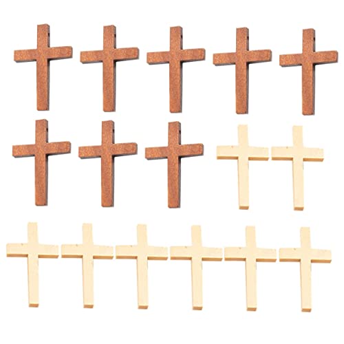 OSALADI 20 Stück Teiliges Kompakte Holzkreuze Naturbelassenes Holz DIY Bastelset Glatte Oberfläche Leichte Umweltfreundliche Holzkreuz Anhänger für Heimdeko und Kreative Handwerksprojekte von OSALADI