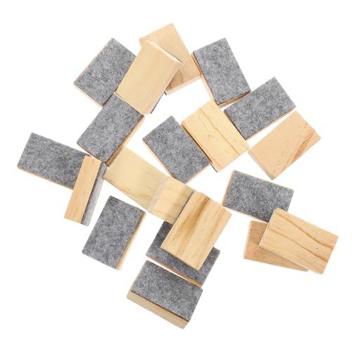 OSALADI 20 Stück Teiliges Kreidetafel radiergummi aus Holz mit Filz Staubfrei Langlebig für Schule Büro Klassenzimmer und Heimgebrauch Praktisches Tafelreinigung Zubehör von OSALADI