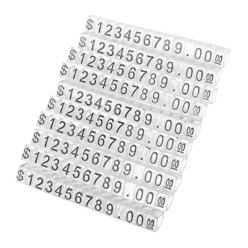 OSALADI 20 Stück Teiliges Preisschild Schmuck aus Stabilem Kunststoff Verstellbare Zahlenwürfel Kompakte Transparente Preisanzeige Klare Zahlenanzeige für Verkaufs Ladentheke von OSALADI