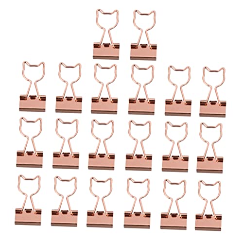 OSALADI 20 Stück Teiliges Set Niedliche Katzen Büroklammern Roségoldene Metall Binder Clips für Büro Schule Zuhause Praktische und Stilvolle Aktenklammern für Ordentliche Organisation von OSALADI