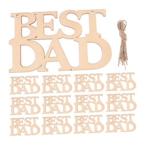 OSALADI 20 Stück Teiliges Vatertags Holzornament aus Hohlen Holzscheiben mit Seil Kreative DIY Hängedeko für Wand und Schlüsselanhänger Natürliche Holzdekoration für Papa Geburtstag und OSALADI 20 Stück Teiliges Vatertags Holzornament aus Hohlen Holzscheiben mit Seil Kreative DIY Hängedeko für Wand und Schlüsselanhänger Natürliche Holzdekoration für Papa Geburtstag und von OSALADI