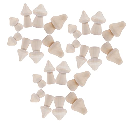 OSALADI 20 Stück Unbemalte Holzpilze für Mini Holzfiguren zum Malen Diy Bastelset für Kreative Projekte Spielzeuge Fantasie und Geschicklichkeit von OSALADI