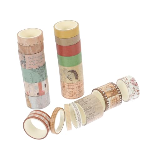 OSALADI 20 Stück Vintage Washi Tapes Diy Dekorative Klebebänder für Scrapbooking Tagebuchgestaltung und Projekte Hochwertiges Papiermaterial Vielseitig Einsetzbar und Leicht zu Entfernen von OSALADI