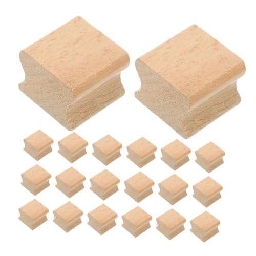 OSALADI 20 Stück hölzernes Siegel Holzstempel Gravur Holz Leere Stempel Briefmarkenset Holzgravur Wachsstempel zum Versiegeln von Briefen neuartiges Holzsiegel DIY Stampfer Light Brown von OSALADI