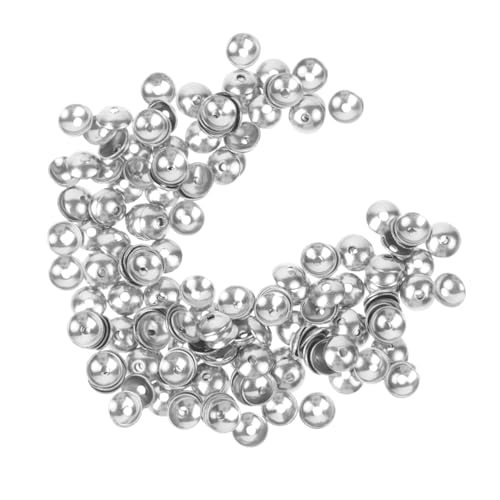 OSALADI 200 Stück Armband Perlenhut Crimpen klein Schmuckperlen Armbandherstellung Perlenkappen zur Schmuckherstellung Perlenkappen selber machen Perlen Kappen Rostfreier Stahl Silber von OSALADI