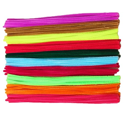 OSALADI 200 Stück Bunte Chenille Stiele Biegsame Bastelstäbe für DIY Projekte Pädagogisches Kreative Handarbeit für Erwachsene Vielseitig Einsetzbar von OSALADI