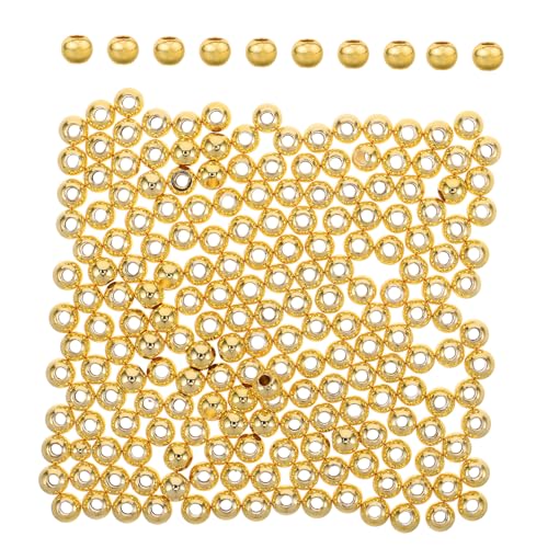 OSALADI 200 Stück Goldene Metall Spacer Perlen mit Glatter Oberfläche Runde Lose Perlen mit Vorgebohrten Löchern für DIY Armband Halskettenherstellung Langlebig und Elegant für OSALADI 200 Stück Goldene Metall Spacer Perlen mit Glatter Oberfläche Runde Lose Perlen mit Vorgebohrten Löchern für DIY Armband Halskettenherstellung Langlebig und Elegant für von OSALADI