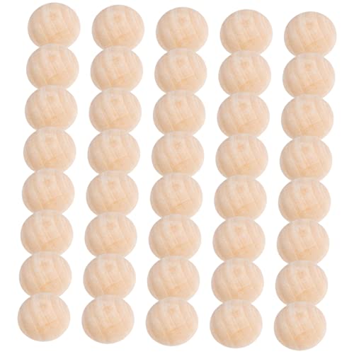 OSALADI 200 Stück Halbholzperlen Diy Unfertige Holzhalbkugeln Bastelperlen für Schmuckherstellung und Handwerk Hemisphärische Holzperlen für Kreative Projekte von OSALADI
