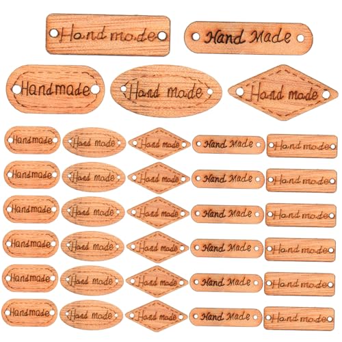 OSALADI 200 Stück Holzknöpfe mit Löchern Handgefertigte Holzetiketten für Nähen Basteln Scrapbooking DIY Malen Praktische Holzknöpfe für Handarbeitsprojekte von OSALADI