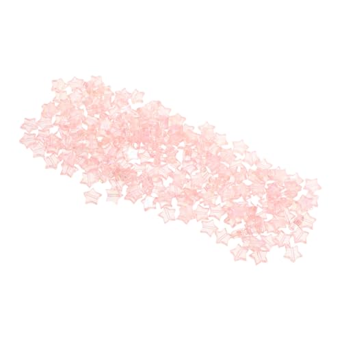OSALADI 200 Stück Kristallsternperlen hohle sternförmige Perlen handgefertigter Perlenabstandshalter Sternförmiger Charme Schmuckherstellung lose Perle Stern-Perlen-Anhänger Acryl Rosa von OSALADI