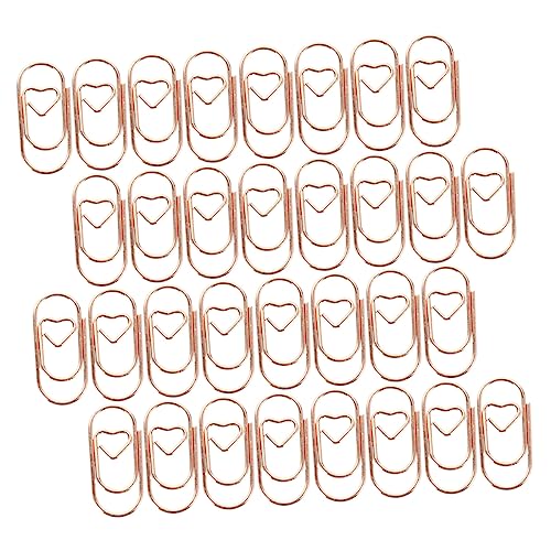OSALADI 200 Stück Mini Herz Büroklammern Metall Papierclips für Büro Schule Dekorative Klämmerchen im Roségold für Dokumente Notizen Karten von OSALADI