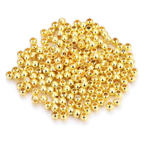 OSALADI 200 Stück Perlenkupfer für glatte Perlen Herstellung Abstandshalter Armbandperlen mit Löchern Metallperlen Halskette Perlen Runde Perlen Schmuckperlen Masse Golden OSALADI 200 Stück Perlenkupfer für glatte Perlen Herstellung Abstandshalter Armbandperlen mit Löchern Metallperlen Halskette Perlen Runde Perlen Schmuckperlen Masse Golden von OSALADI