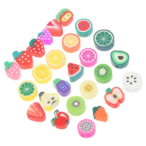 OSALADI 200 Stück Polymer Clay Spacer Perlen für DIY Armbänder Schmuckherstellung Bunte Obstperlen für Kreative Bastelprojekte von OSALADI