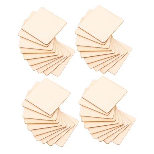 OSALADI 200 Stück Unbehandelte Quadratische Holzstücke Natürliche Blanko Holzscheiben für DIY Bastelarbeiten Malen Gravieren und Dekoration Kompakte Holzplatten für Kreative Projekte von OSALADI