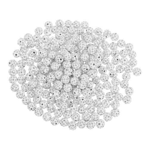 OSALADI 200 Stück Weiße Disco Ball Strassperlen für Schmuckherstellung Glänzende Runde Shamballa-perlen Modische DIY Armband Halsketten Bastelperlen mit Funkelndem Baseball-design OSALADI 200 Stück Weiße Disco Ball Strassperlen für Schmuckherstellung Glänzende Runde Shamballa-perlen Modische DIY Armband Halsketten Bastelperlen mit Funkelndem Baseball-design von OSALADI
