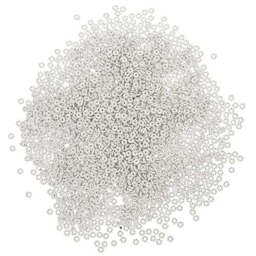 OSALADI 2000 Stück Blumenförmige Kunststoffperlen Diy Schmuckzubehör für Bastelarbeiten Abs Perlen Silber für Kreative Projekte und Dekorationen OSALADI 2000 Stück Blumenförmige Kunststoffperlen Diy Schmuckzubehör für Bastelarbeiten Abs Perlen Silber für Kreative Projekte und Dekorationen von OSALADI