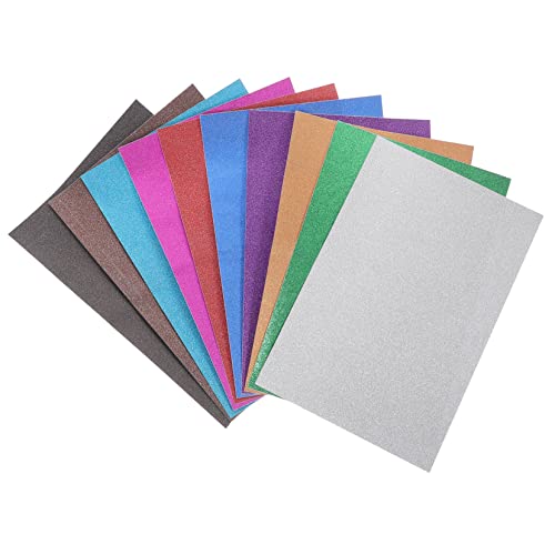 OSALADI 20Blätter Glitzer Bastelpapier Selbstklebendes DIY Papier Bunten Farben für Handwerksprojekte Scrapbooking und Glitzerkarton für von OSALADI
