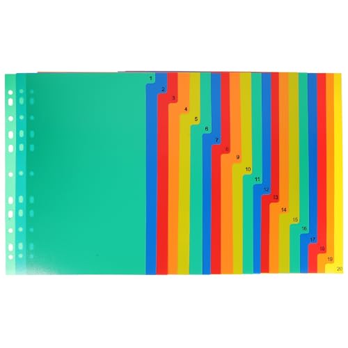 OSALADI 20Stücke Binder Teiler Farbe Abnehmbare Registerkarten für Notizbücher und Ordner zur Organisation von Berichten Präsentationen und Handbüchern OSALADI 20Stücke Binder Teiler Farbe Abnehmbare Registerkarten für Notizbücher und Ordner zur Organisation von Berichten Präsentationen und Handbüchern von OSALADI