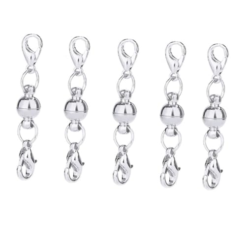OSALADI 20Stücke Magnetverschlüsse Runde Kugelverschlüsse Magnetschnallen für Armbänder Schmuckdekoration Silber und DIY Schmuckzubehör von OSALADI