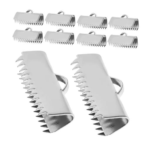 OSALADI 20Stücke Quetschperlen Verschlüsse für DIY Schmuckherstellung Silberne Kordel Endkappen Langlebige Clip Verbinder für Armbänder OSALADI 20Stücke Quetschperlen Verschlüsse für DIY Schmuckherstellung Silberne Kordel Endkappen Langlebige Clip Verbinder für Armbänder von OSALADI