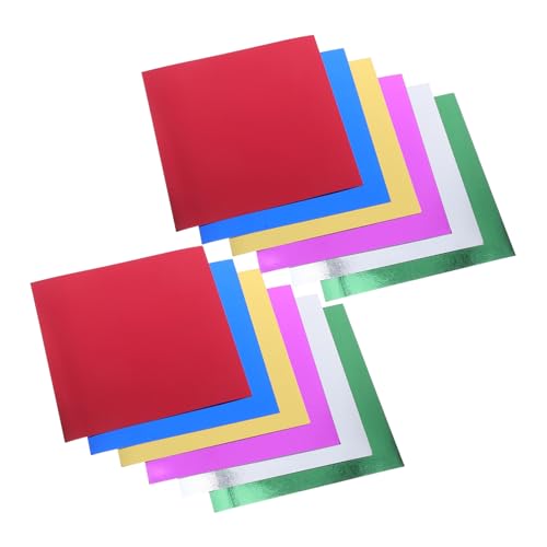 OSALADI 224 Blatt Metallic Folienpapier Buntes Reißfestes Origami Papier für Spiegelnde Glänzende Bastelblätter für Scrapbooking Kartenherstellung und DIY Dekorationen von OSALADI