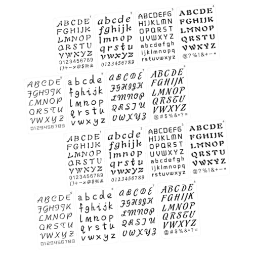 OSALADI 24 Blatt Alphanumerische Vorlage Symbol Großbuchstaben-alphabet-schablonen Nummer Schablone Beschriftung Muster Schablonen Buchstaben Für Malen Sammelalbum Malvorlagen Pet0.25mm von OSALADI