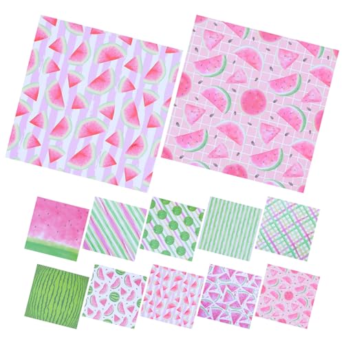 OSALADI 24 Blatt Hintergrundpapier zum Wassermelonenhandbuch Scrapbooking-Zubehör für Jugendliche Planerzubehör Obst-Scrapbook-Papier Sammelalbum liefert Kit doppeltes Offsetpapier von OSALADI