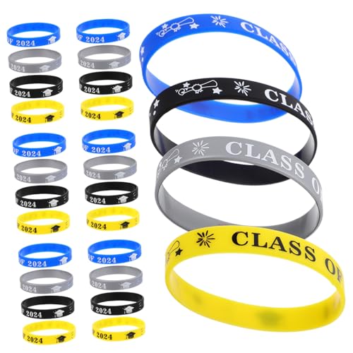 OSALADI 24 Stück Abschlussarmband Armbänder Party Feier-Armband Schwarz Schule Silikonarmband für Abschlussfeiern Handgelenkarmband tragbares Silikonarmband Armband aus Silikon Kieselgel OSALADI 24 Stück Abschlussarmband Armbänder Party Feier-Armband Schwarz Schule Silikonarmband für Abschlussfeiern Handgelenkarmband tragbares Silikonarmband Armband aus Silikon Kieselgel von OSALADI