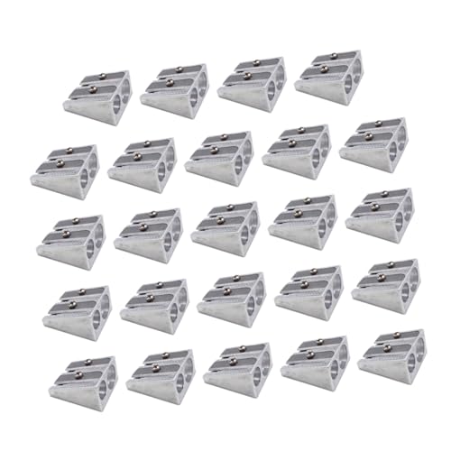 OSALADI 24 Stück Doppelanspitzer aus und Aluminium für Kreativer Anspitzer mit Doppeltem Loch für Schule und Büro Silberfarben Leicht und Langlebig OSALADI 24 Stück Doppelanspitzer aus und Aluminium für Kreativer Anspitzer mit Doppeltem Loch für Schule und Büro Silberfarben Leicht und Langlebig von OSALADI