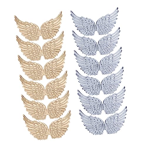 OSALADI 24 Stück Engel Flügel Patches Applikationen für DIY Kleidung und Taschen Silberne und Goldene Ornamente für Bastelprojekte und Partydekorationen OSALADI 24 Stück Engel Flügel Patches Applikationen für DIY Kleidung und Taschen Silberne und Goldene Ornamente für Bastelprojekte und Partydekorationen von OSALADI