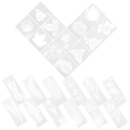 OSALADI 24 Stück Malvorlagen für Pflanzen und Blumen Wiederverwendbare Schablonen für Diy Projekte Geeignet für Wandgestaltung Scrapbooking und Mehr von OSALADI