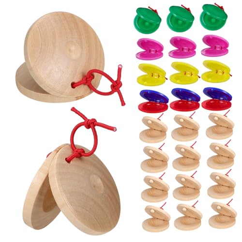 OSALADI 24 Stück Teiliges Kastagnetten aus Holz und Kunststoff Buntes Percussion mit Klarem Klang Pädagogisches Musikinstrument für Kleinkinder Fördert Sensorische Entwicklung und Eltern OSALADI 24 Stück Teiliges Kastagnetten aus Holz und Kunststoff Buntes Percussion mit Klarem Klang Pädagogisches Musikinstrument für Kleinkinder Fördert Sensorische Entwicklung und Eltern von OSALADI