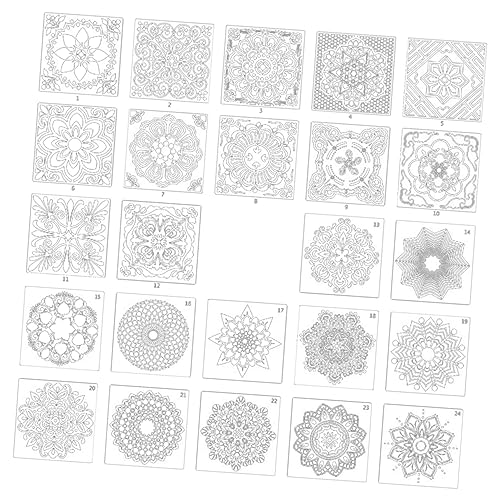 OSALADI 24 Stück Teiliges Mandala Schablonen Malwerkzeug für Diy Projekte Vielseitige Zeichenschablonen Hochwertigem Material für Kunsthandwerk und Gestaltung OSALADI 24 Stück Teiliges Mandala Schablonen Malwerkzeug für Diy Projekte Vielseitige Zeichenschablonen Hochwertigem Material für Kunsthandwerk und Gestaltung von OSALADI
