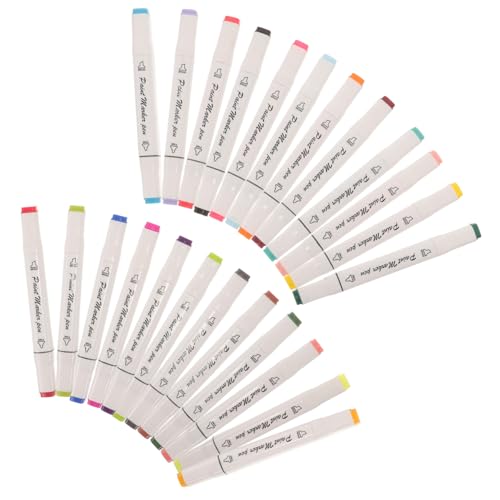 OSALADI 24 Stück Teiliges Watercolor Paint Marker Set Doppelseitige Aquarellstifte für Wasserlösliche Farbstifte zum Bemalen von Stein Keramik Holz und Ergonomisch und Vielseitig von OSALADI