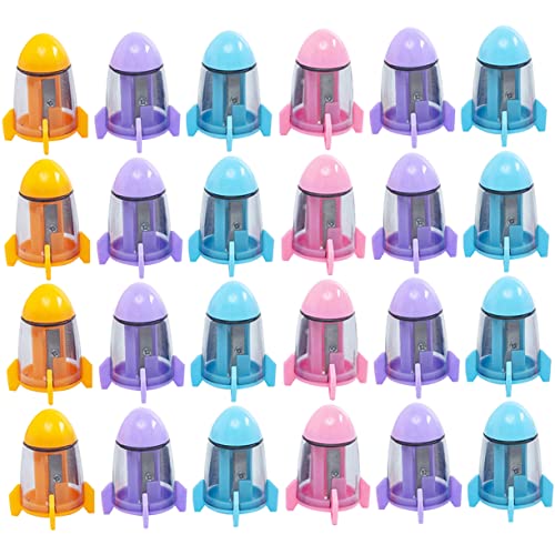 OSALADI 24 Stück Tragbare Bleistiftspitzer Handspitzer Raketenform Einloch für Schulbedarf Buntes Design für Zuhause und Büro OSALADI 24 Stück Tragbare Bleistiftspitzer Handspitzer Raketenform Einloch für Schulbedarf Buntes Design für Zuhause und Büro von OSALADI