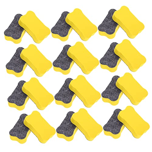 OSALADI 24 Stück Whiteboard-Radierer Tafellöscher aus Filz Bildung Bastelbedarf whiteboard cleaner whiteboardreiniger radiergummi Mini-Whiteboard Whiteboard-Zubehör für die Schule Yellow von OSALADI