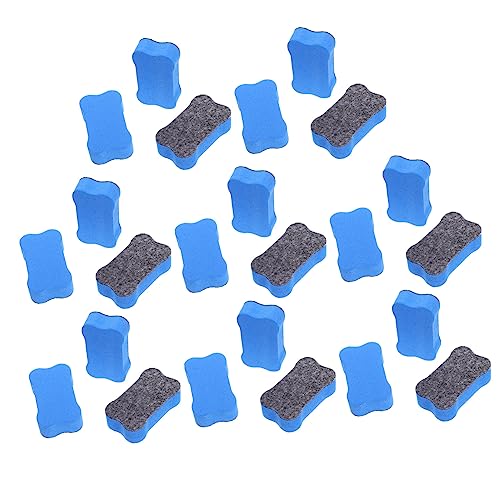 OSALADI 24 Stück Whiteboard-radierer Trockene Radiergummis Mini Whiteboard Eraser -trockenradierer Tafelreiniger Wischer Trocken Abwischbare Radiergummis Schule Eva Filztuch Blue von OSALADI