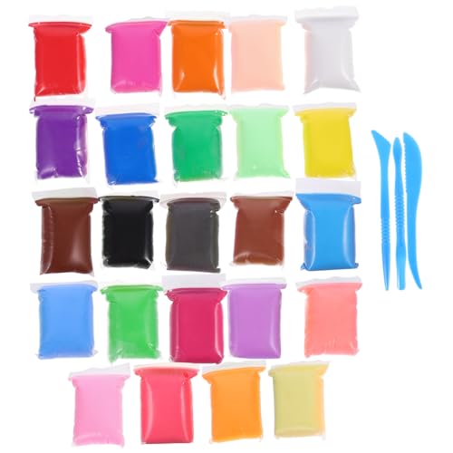 OSALADI 24 aus Ton trockener Ton Luft Modelliermasse-Kit farbig Ton formen Ton-Kits Tonspielzeug für weiche Modelliermasse basteln aus ton bunter Lehm Harz von OSALADI