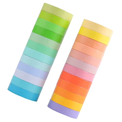 OSALADI 24Rollen Washi Tape Bunte DIY Klebebänder für Scrapbooking Journals und Bastelprojekte Pastellfarben von OSALADI