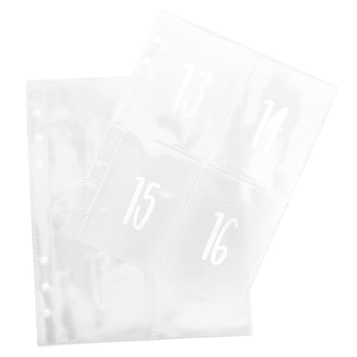 OSALADI 25 Blatt Austauschbare Budgettaschen Transparente Einlegeseiten für Ringordner Reusable Loose Leaf Pocket für Bargeld und Belege für Budgetplanung und Organisation von OSALADI