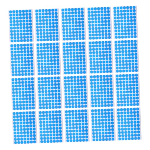 OSALADI 25 Blatt Wasserdichte Runde Aufkleber Bögen mit Selbstklebenden Blauen Punkten Druck Handschrifttaugliche Etiketten für Küche Büro und Diy-markierung von OSALADI