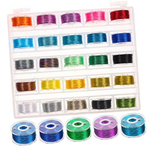 OSALADI 25 Rollen Metallic Fäden für Stickerei Bunte Diy Nähfäden für Handarbeiten Strapazierfähige Sichere und Sanfte für Bastelprojekte und Innenraumdekoration OSALADI 25 Rollen Metallic Fäden für Stickerei Bunte Diy Nähfäden für Handarbeiten Strapazierfähige Sichere und Sanfte für Bastelprojekte und Innenraumdekoration von OSALADI